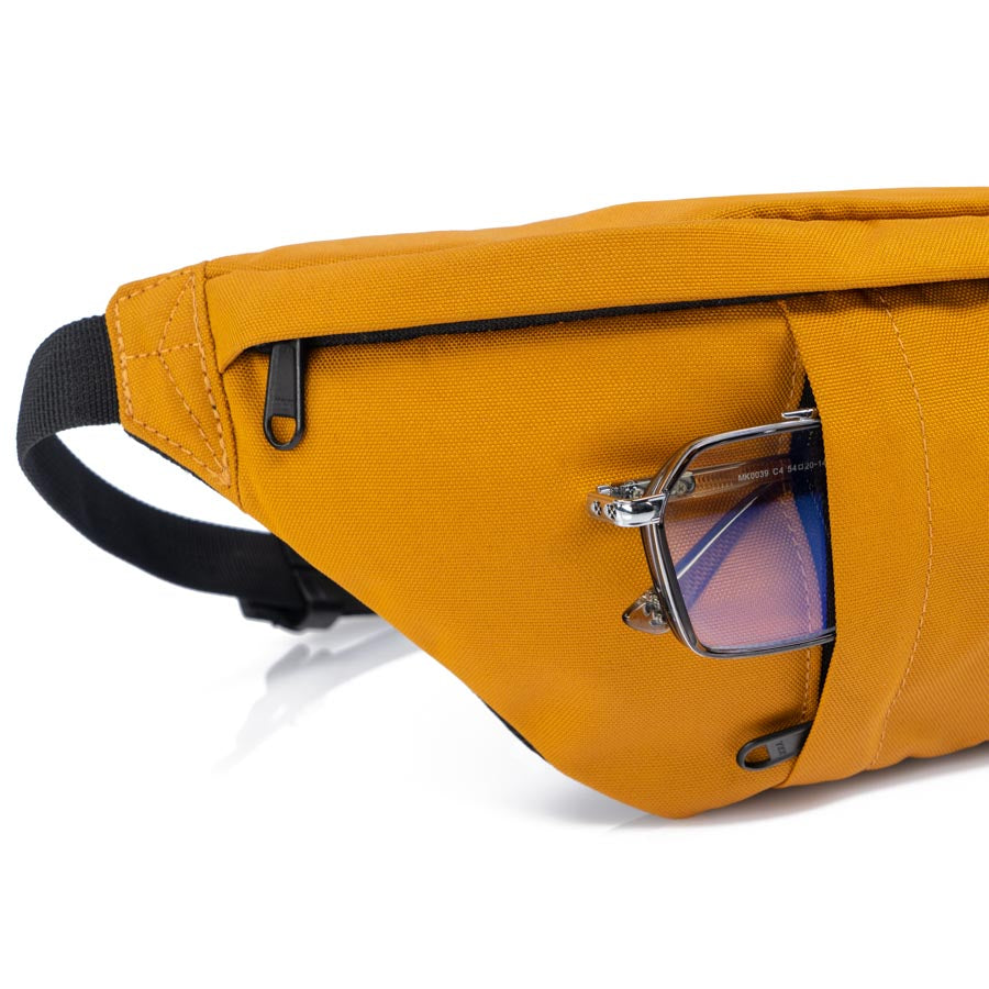 XS metallic orange leather Pocket bumbag